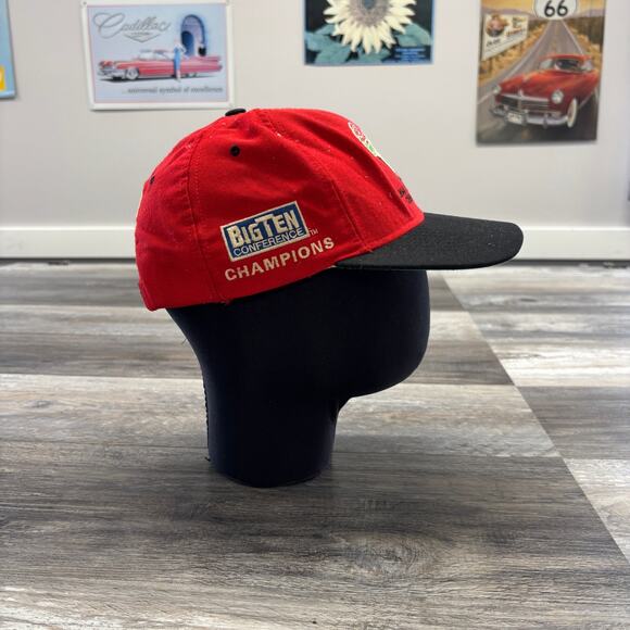 Vintage 90s Wisconsin Badgers Rose Bowl 1994 Red OS Nutmeg Big Ten Champions Hat - Picture 4 of 6